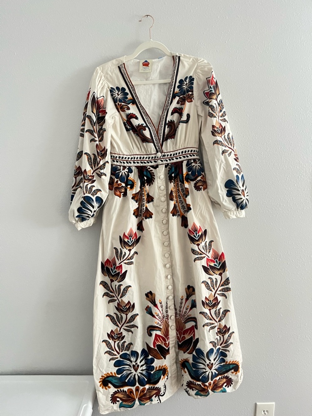 Farm x Anthropologie V-Neck Maxi Dress Floral Size Small - Picture 2 of 8